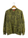 【中古】Supreme◆ニット・セーター(厚手)/23SS/Gonz Poems Sweater/M/コットン/カーキ/総柄【メンズウェア】(4)