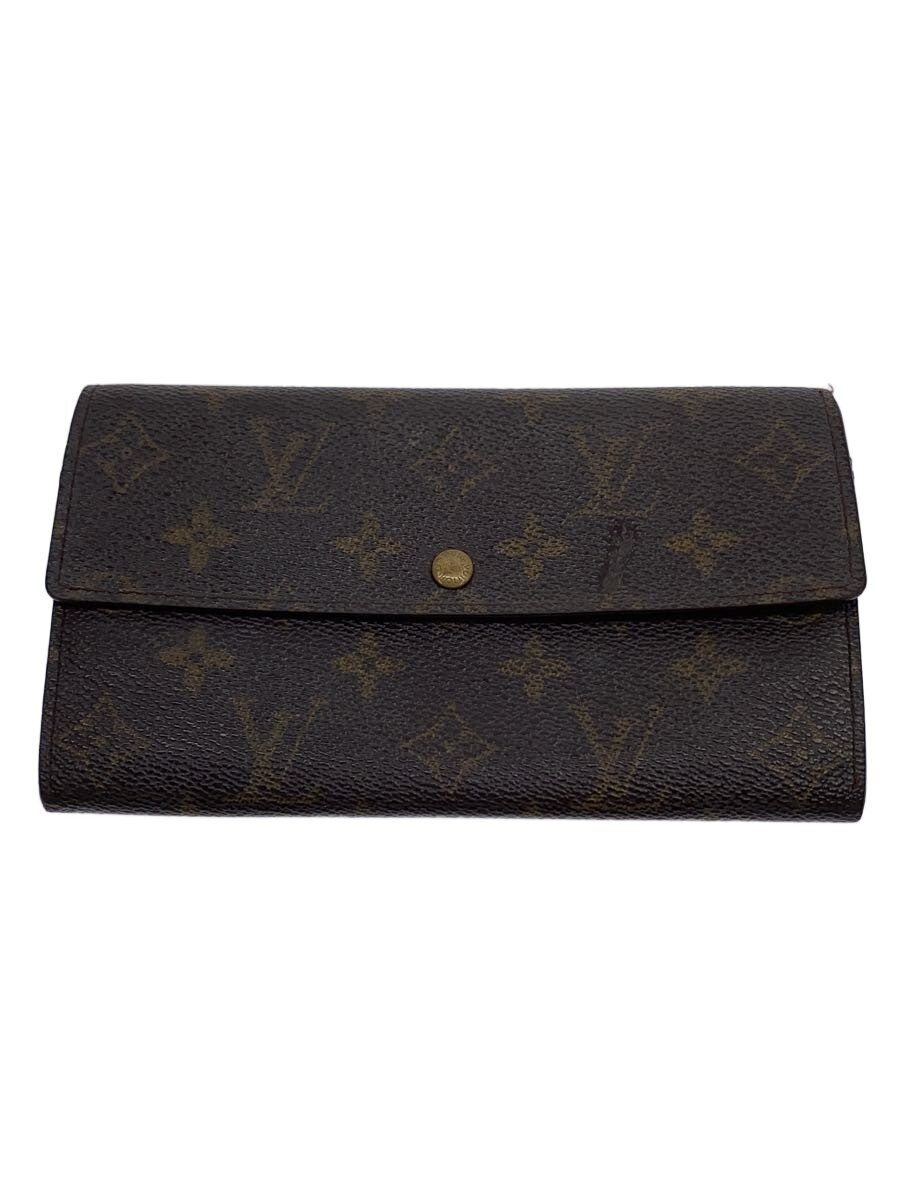 【中古】LOUIS VUITTON◆2)ポシェット・ポルト・モネ・クレディ_モノグラム・キャンバス/PVC/BRW/レディース【服飾雑貨他】