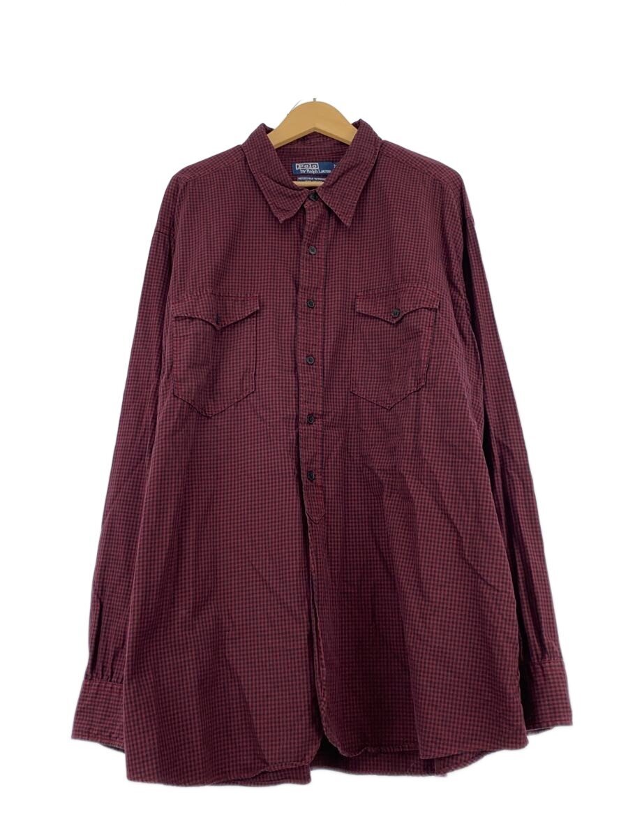 POLO RALPH LAUREN◆WOODSMAN WORKSHIRT/ワークシャツ/長袖シャツ/XXL/コットン/BRD/チェック