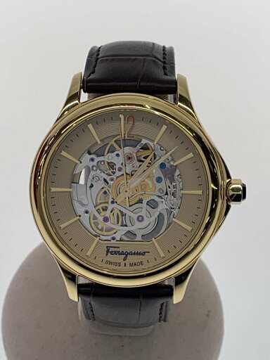 【中古】Salvatore Ferragamo◆自動巻腕時計/アナログ/レザー/GLD 20241214日差+11【服飾雑貨他】 【中古】Salvatore Ferragamo◆自動巻腕時計/アナログ/レザー/GLD 20241214日差+11【服飾雑貨他】