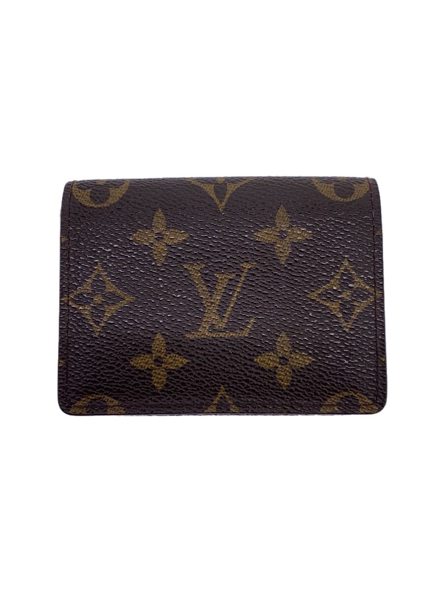 【中古】LOUIS VUITTON◆アンヴェロップ・カルトドゥヴィジット_モノグラム・キャンバス_BRW/PVC/BRW/メンズ【服飾雑貨他】
