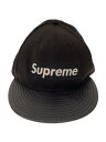 【中古】Supreme◆キャップ/7 3/8/レザー/BLK/無地/メンズ//【服飾雑貨他】