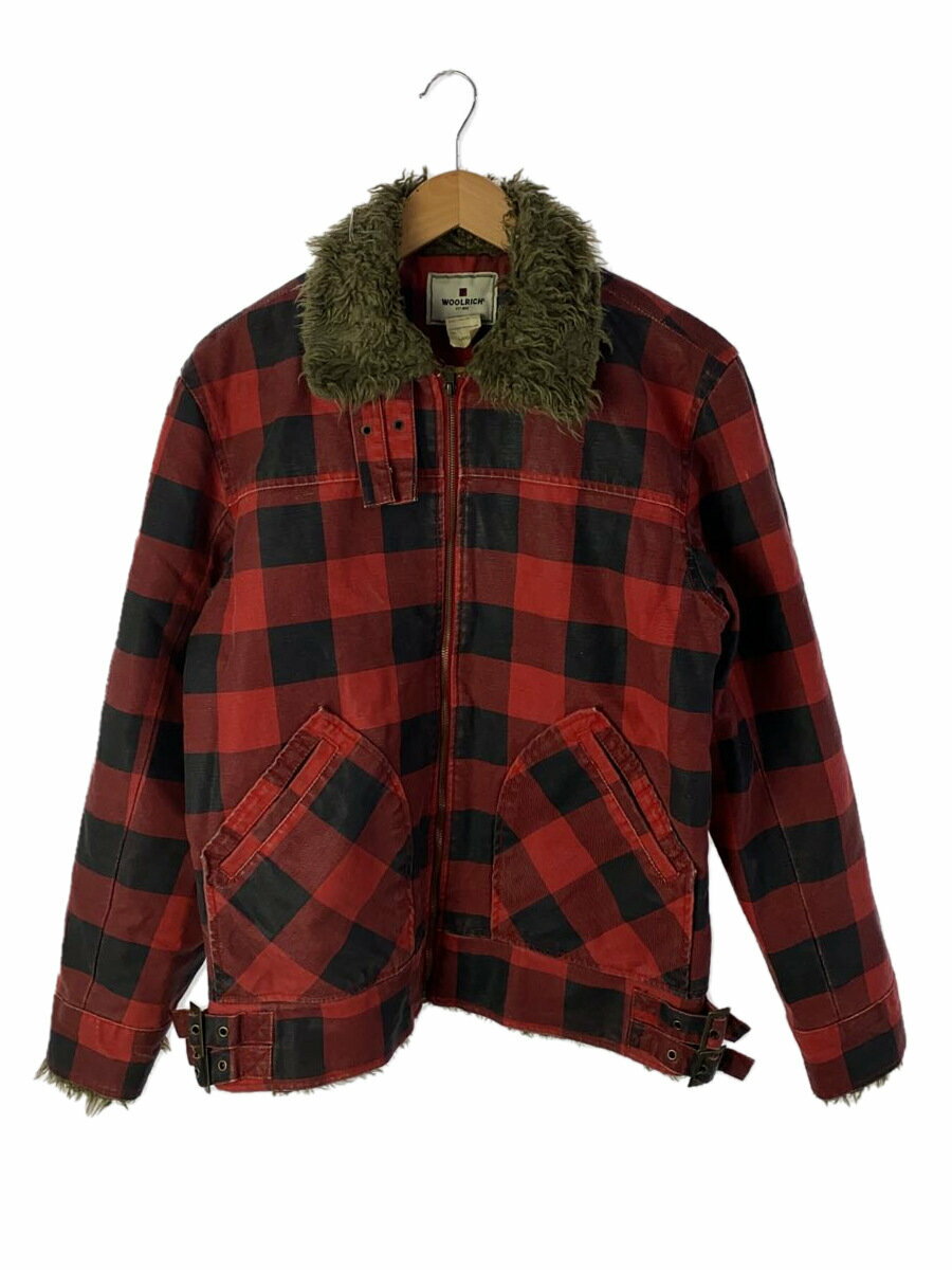 【中古】Woolrich◆ジャケット/L/コットン/RED【メンズウェア】