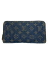 【中古】LOUIS VUITTON◆ジッピー・ウォレット_モノグラム・デニム_IDG/デニム/IDG/メンズ【服飾雑貨他】