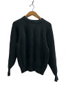【中古】かぐれ◆カグレ/ga34-22m001/コットンクルーネック畦ニット/FREE/コットン/ブラック/無地【レディースウェア】