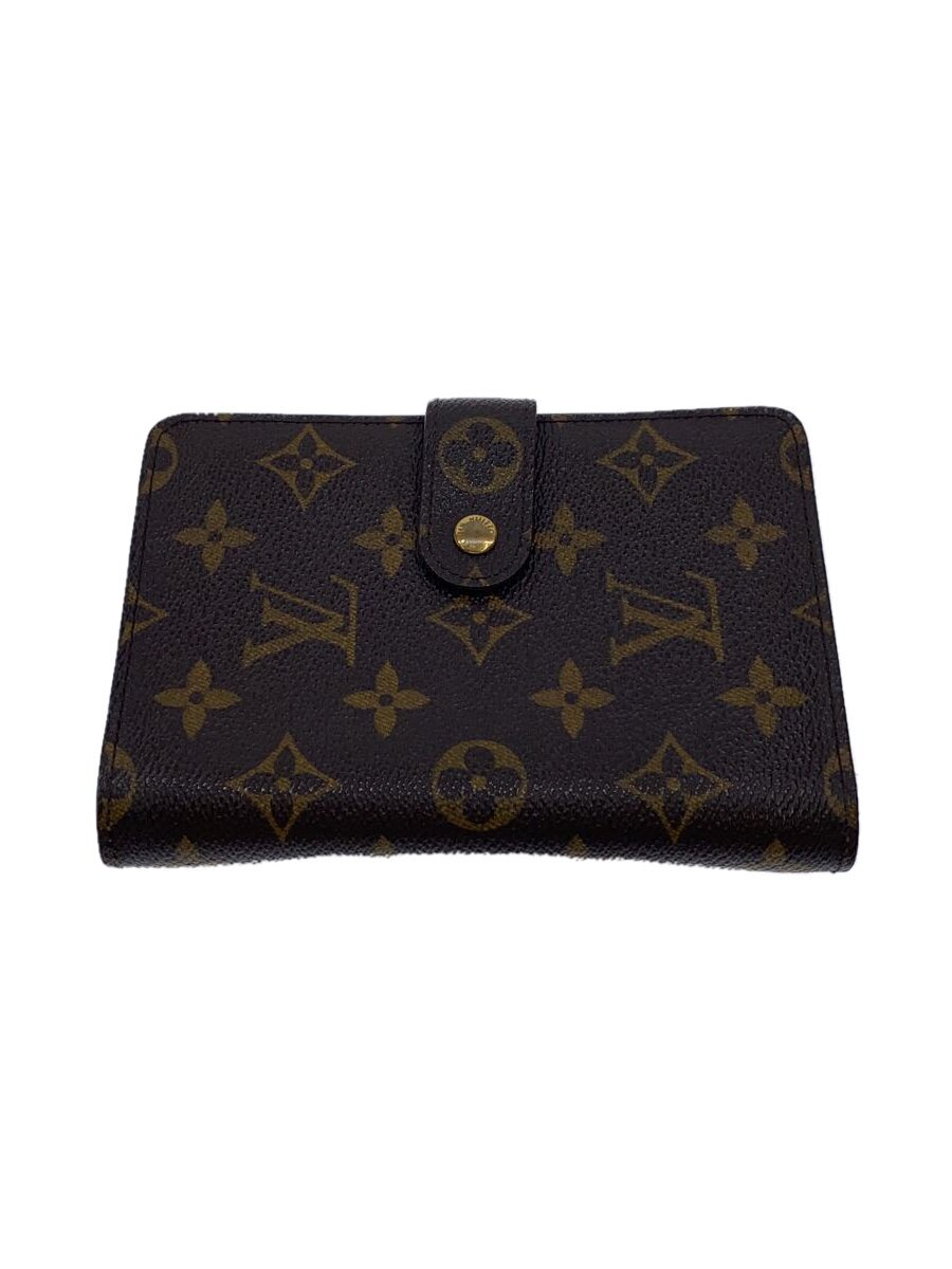 【中古】LOUIS VUITTON◆ポルト・パピエ・ジップ_モノグラム・キャンバス/PVC/BRW/レディース//【服飾雑貨他】
