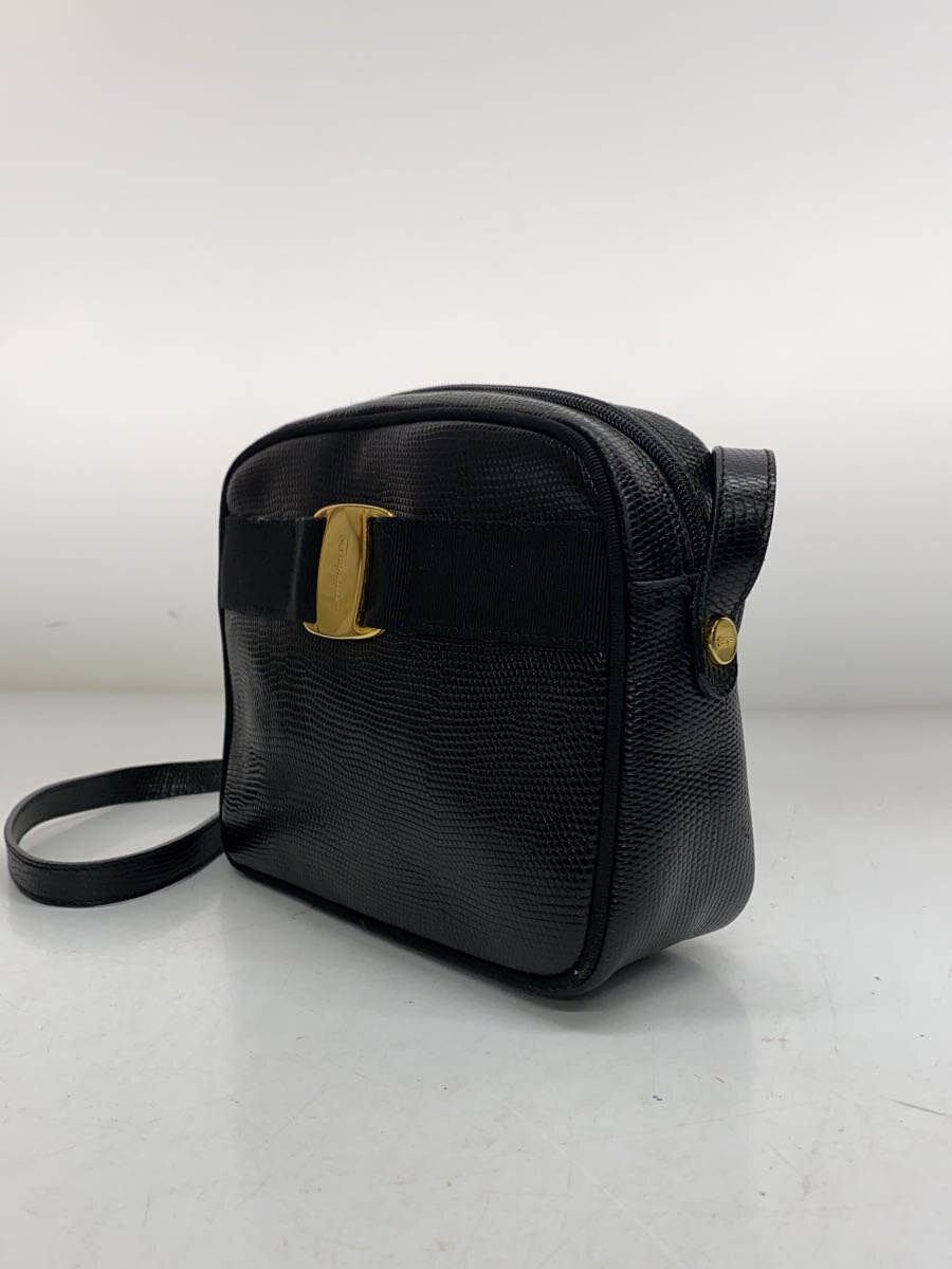 【中古】Salvatore Ferragamo◆ショルダーバッグ/レザー/BLK/DH-213096【バッグ】