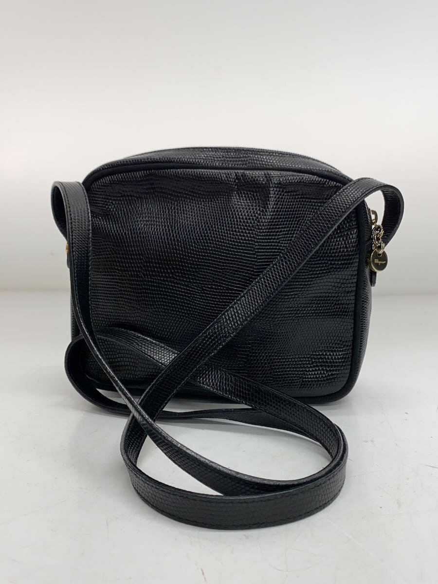 【中古】Salvatore Ferragamo◆ショルダーバッグ/レザー/BLK/DH-213096【バッグ】