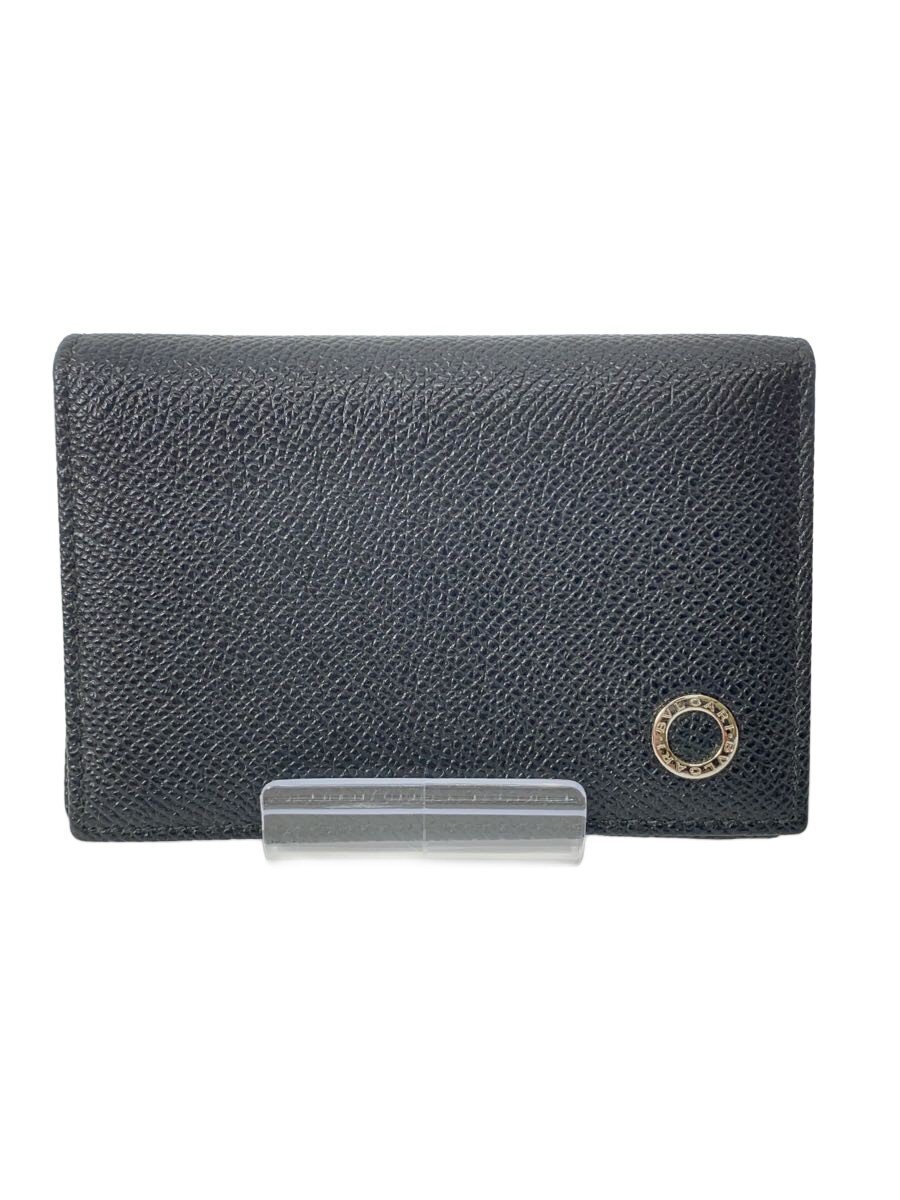【中古】BVLGARI◆カードケース/レザー/BLK/無地/メンズ【服飾雑貨他】