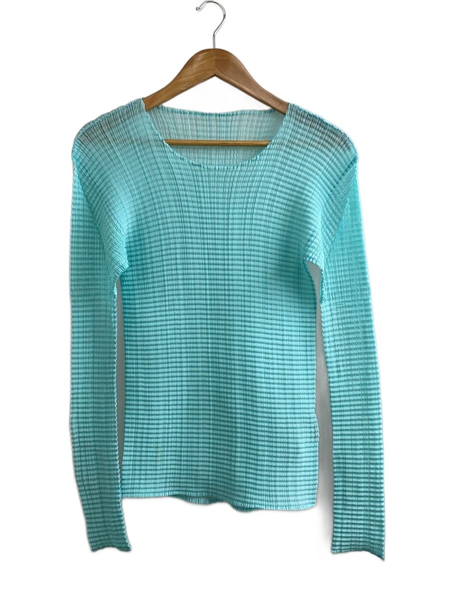 Rakuten - 【中古】ISSEY MIYAKE◆ジャバラ長袖カットソー/M/ポリエステル/BLU/IM92FT115//【レディースウェア】