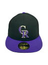【中古】NEW ERA◆キャップ/7 1/4/ポリエステル/BLK/メンズ【服飾雑貨他】