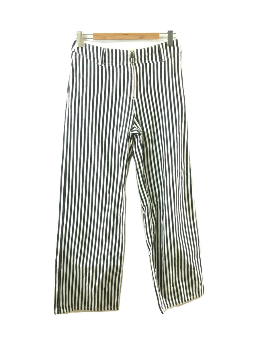 【中古】HYSTERIC GLAMOUR◆ストレートパンツ/28/コットン/ホワイト/ストライプ/01232AP01/STRIPE柄リングZIP【レディースウェア】