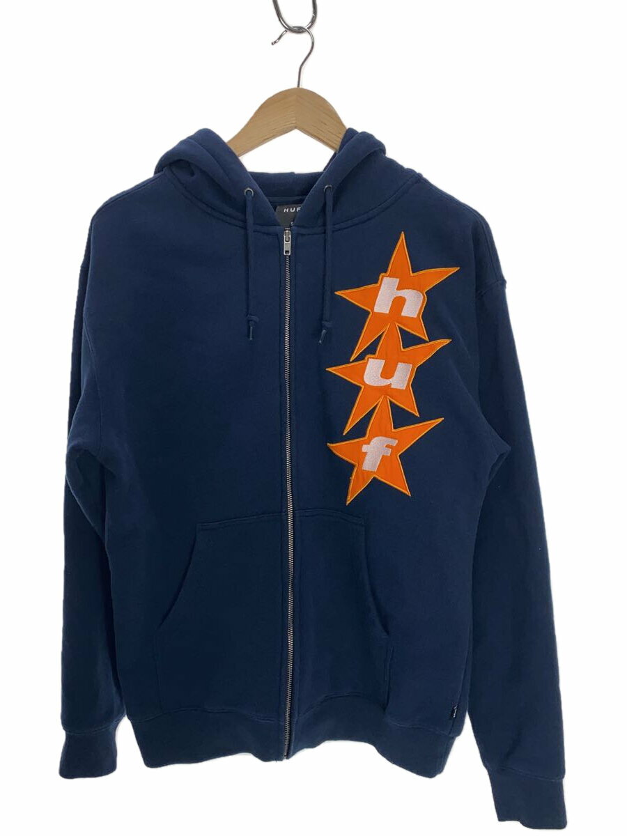 【中古】HUF◆ジップパーカー/S/コットン/NVY/PF00646【メンズウェア】