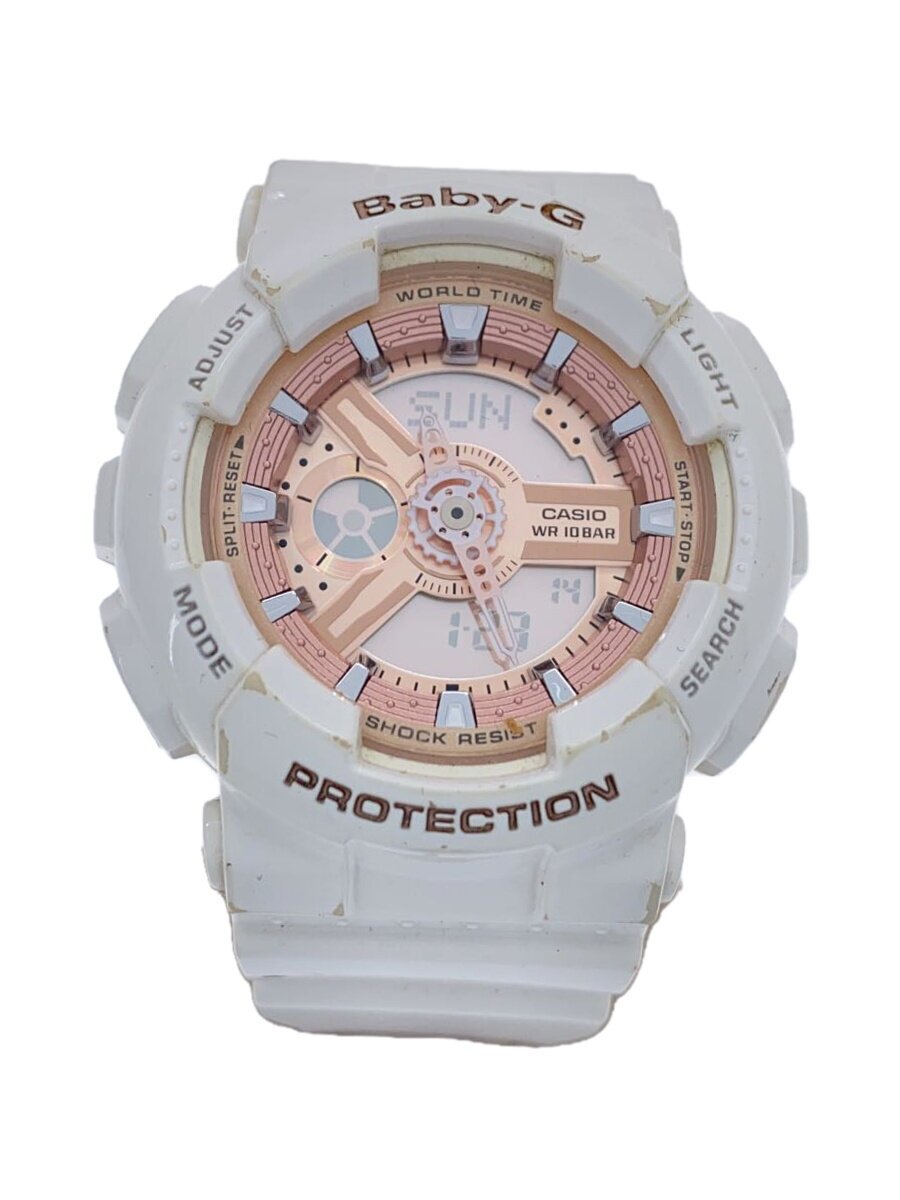 【中古】CASIO◆クォーツ腕時計・Baby-G/デジアナ/WHT/WHT【服飾雑貨他】