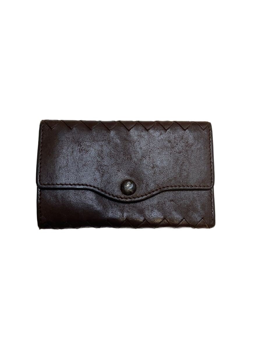 【中古】BOTTEGA VENETA◆イントレチャート/キーケース/レザー/BRW/メンズ/角スレ、ダメージ有【服飾雑貨他】