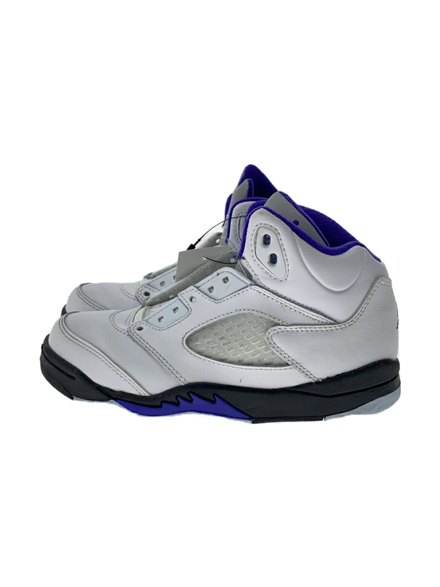 【中古】NIKE◆JORDAN 5 RETRO/19cm/キッズ他/WHT/440889-141