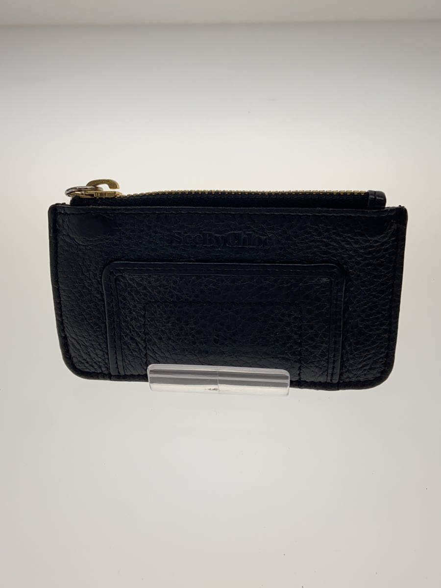【中古】SEE BY CHLOE◆コインケース/レザー/BLK/無地/メンズ【服飾雑貨他】