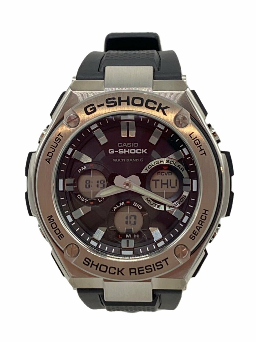【中古】CASIO◆ソーラー腕時計/デジアナ/--/BLK/BLK/GST-W110-1AJE【服飾雑貨他】