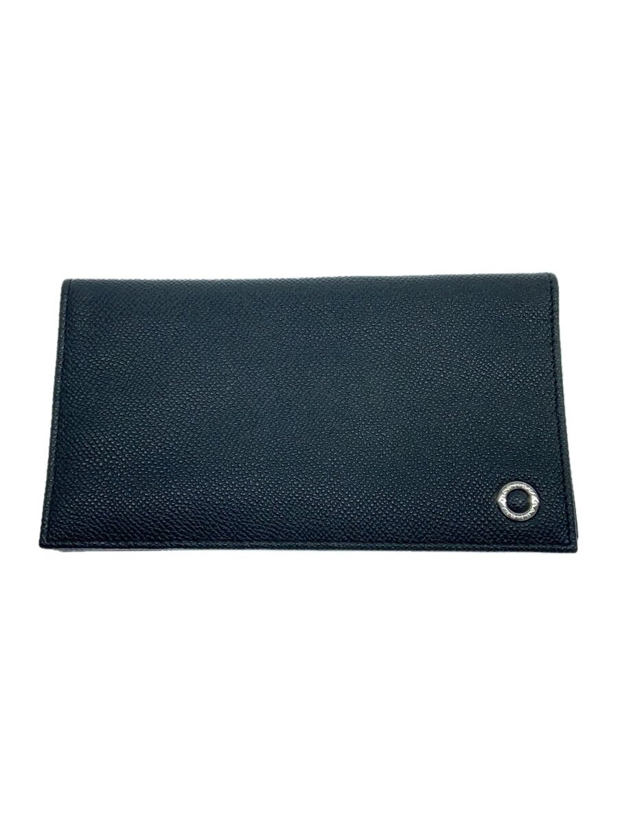 【中古】BVLGARI◆長財布/レザー/BLK/無地/メンズ【服飾雑貨他】