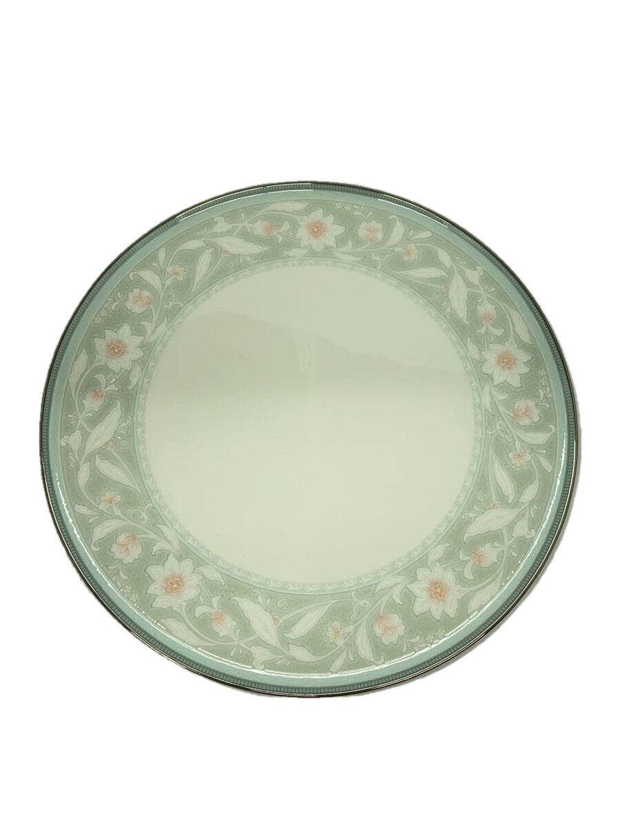 【中古】Noritake◆プレート/大皿/銀縁/花柄【キッチン用品】