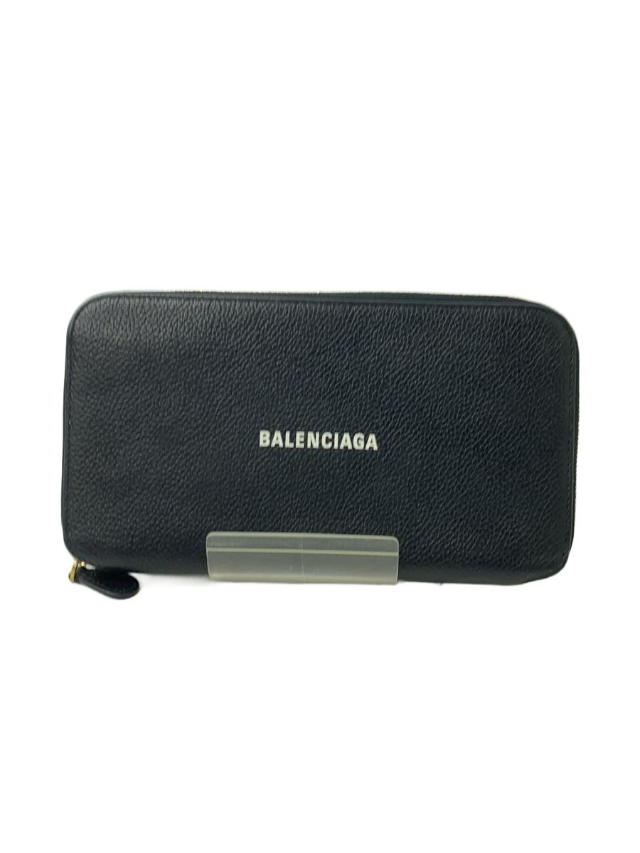 【中古】BALENCIAGA◆長財布/レザー/BLK/メンズ/594290【服飾雑貨他】