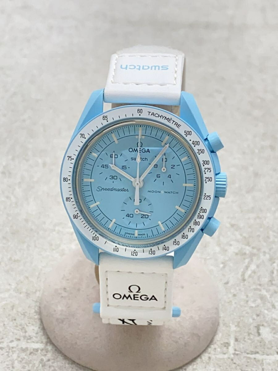 【中古】OMEGA◆OMEGA×SWATCH_ムーンスウォッチ_ミッショントゥザウラヌス_QZ_CE/ナイロン_42mm/アナログ/-【服飾雑貨他】