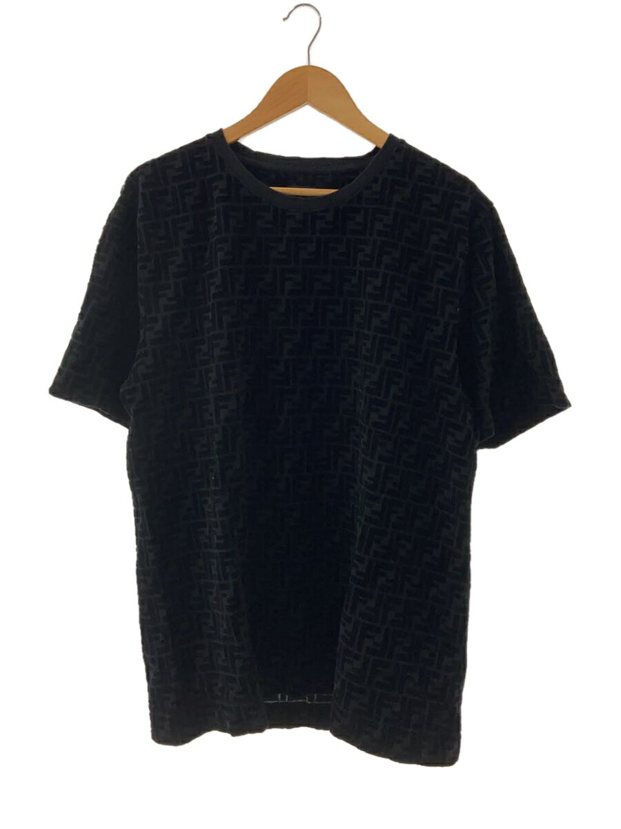 【中古】FENDI◆ブラックピケ/Tシャ