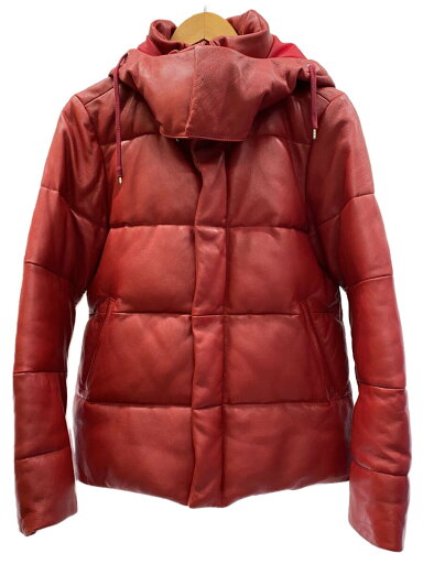 【中古】glamb◆レザー中綿ジャケット/フード着脱可/1/羊革/RED【メンズウェア】 【中古】glamb◆レザー中綿ジャケット/フード着脱可/1/羊革/RED【メンズウェア】