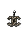 【中古】CHANEL◆ペンダントトップ/ココマーク/ラインストーン/シルバー/レディース//【服飾雑貨他】