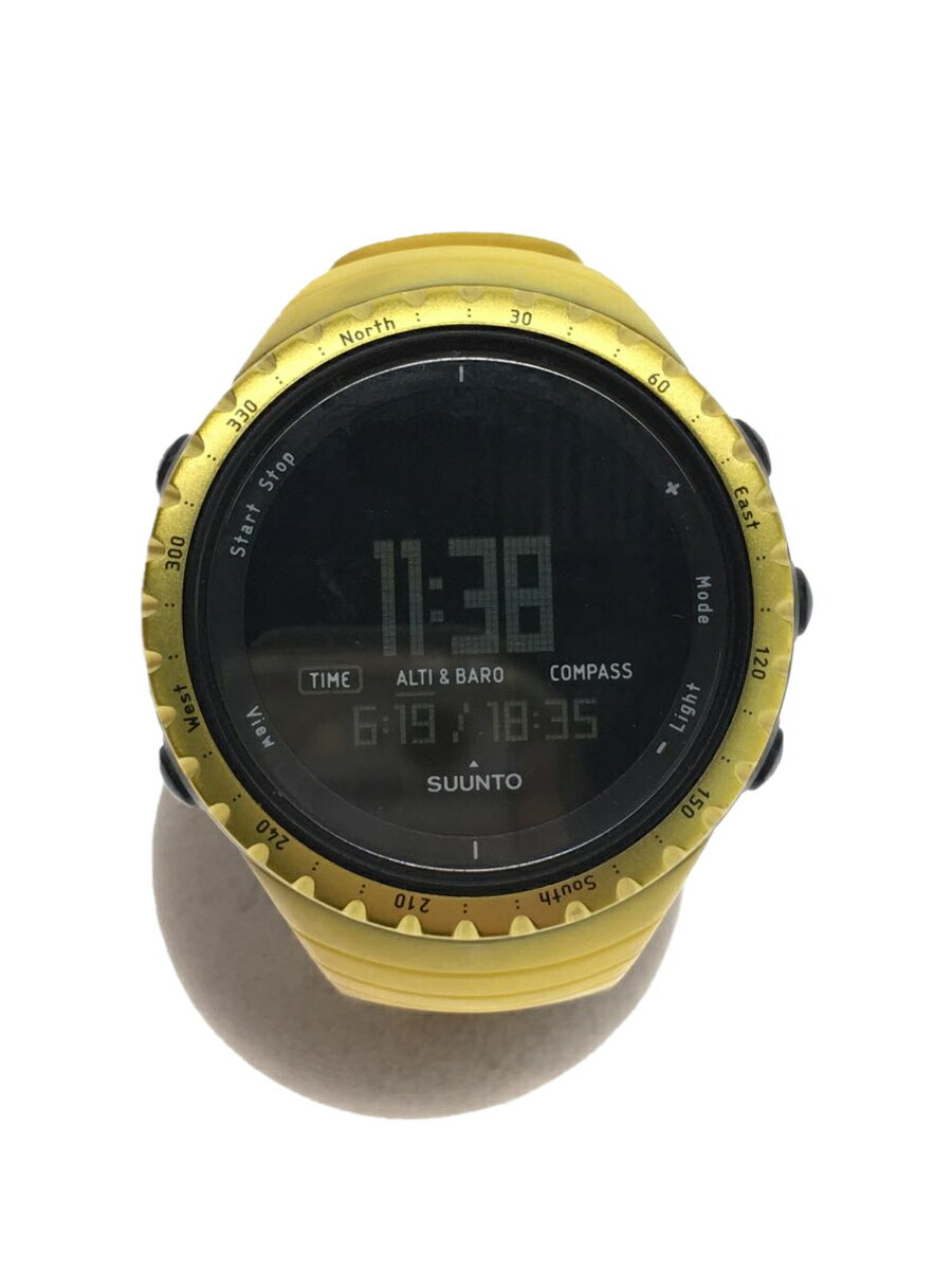 【中古】SUUNTO◆クォーツ腕時計/デジタル/ラバー/BLK/YLW【服飾雑貨他】