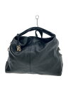 【中古】FURLA◆2WAYショルダー/ハンドバッグ/レザー/BLK/無地【バッグ】