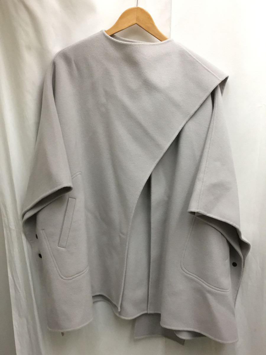 【中古】Lallia Mu◆ラップストールケープコート/ウール/GRY/2213152【レディースウェア】