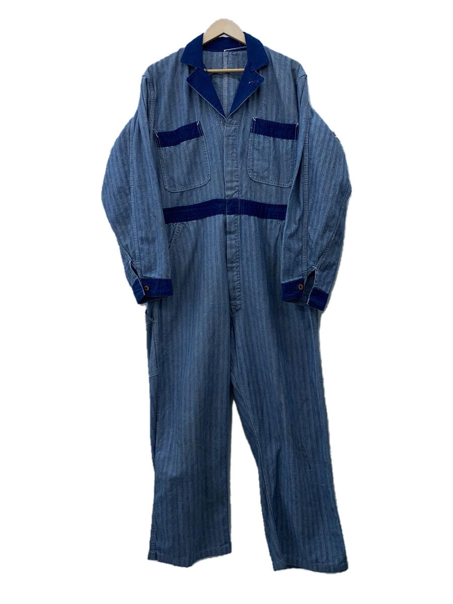 【中古】UNIVERSAL OVERALL◆オーバーオール/--/--/BLU/無地/2トーン/HBT/ヘリンボーン//【メンズウェア】