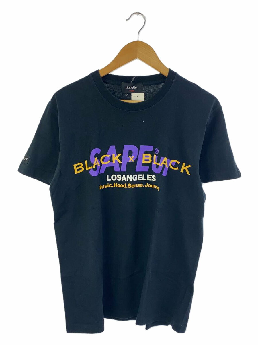 【中古】A Elegantes SAPEur◆Tシャツ/L/コットン/BLK//【メンズウェア】