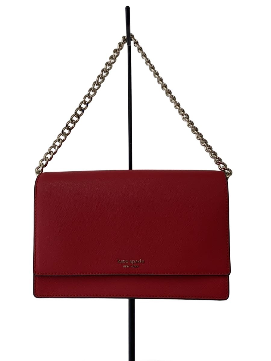 KATE SPADE - 【中古】kate spade new york◆ショルダーバッグ/PVC/RED/無地【バッグ】