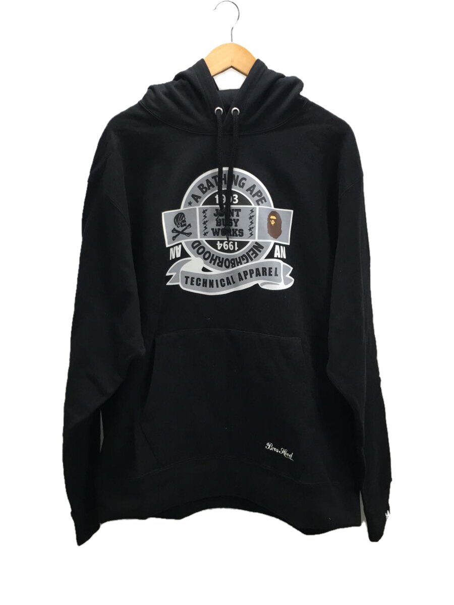 【中古】A BATHING APE◆パーカー/XXL/コットン/BLK/1J23114901/RELAXED FIT PULLOVER HOODIE【メンズウェア】