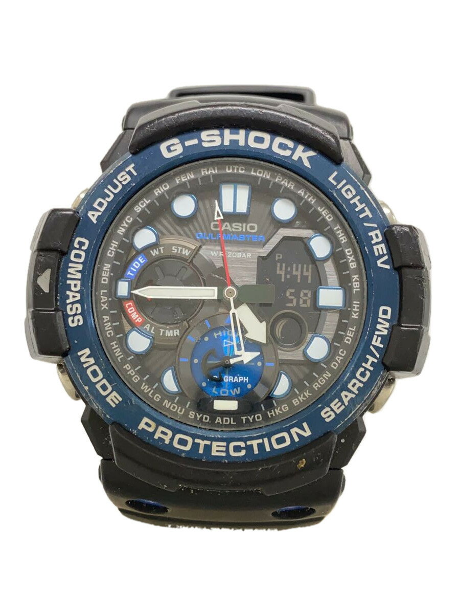 【中古】CASIO◆クォーツ腕時計・G-SHOCK/デジアナ/BLU【服飾雑貨他】