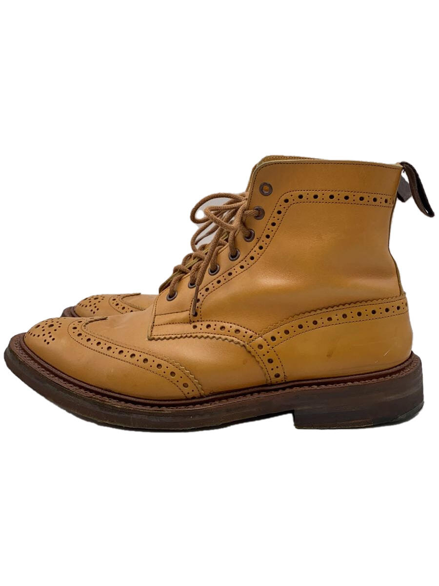 【中古】Tricker’s◆ブーツ/UK9.5/BEG/レザー/891793/STOW/ウィングチップ【シューズ】