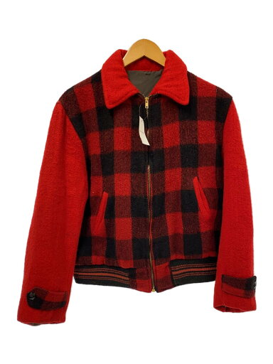 【中古】North Country/50s/VINTAGE/TALONジップ/スホジャケ/ウール/RED/チェック【メンズウェア】 【中古】North Country/50s/VINTAGE/TALONジップ/スホジャケ/ウール/RED/チェック【メンズウェア】
