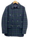 【中古】MACKINTOSH PHILOSOPHY◆ピーコート/38/ウール/GRN/チェック/4CP39-344-79【メンズウェア】
