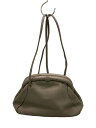 【中古】mononogu◆ショルダーバッグ/レザー/GRY/無地//【バッグ】