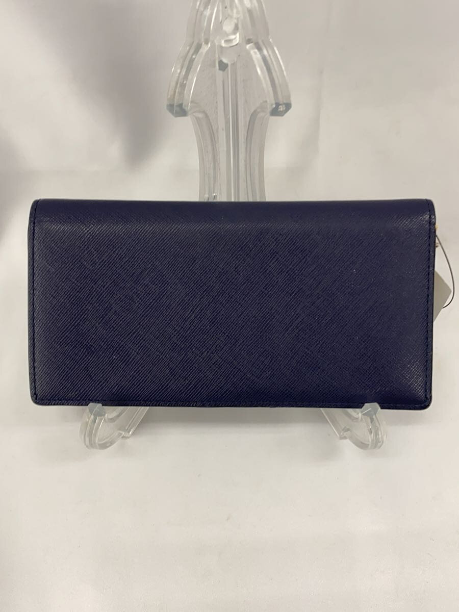 【中古】BEANPOLE/長財布/レザー/NVY/無地/レディース【服飾雑貨他】