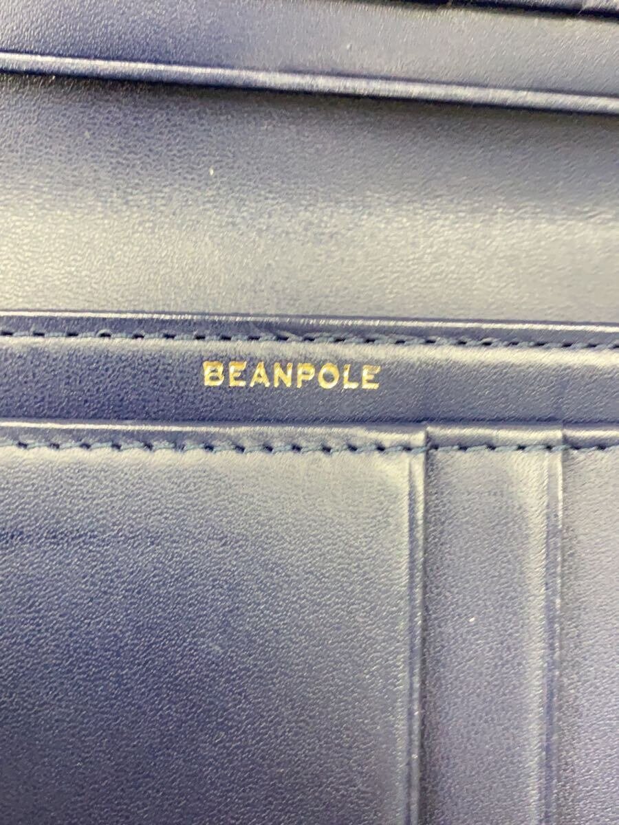 【中古】BEANPOLE/長財布/レザー/NVY/無地/レディース【服飾雑貨他】