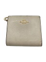 【中古】COACH◆2つ折り財布/レザー/CRM/無地/レディース【服飾雑貨他】