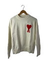 【中古】AMI Alexandre Mattiussi◆knit sweater/コットン/M/WHT/A21FK009.016/BIG HEART ROGO//【レディースウェア】