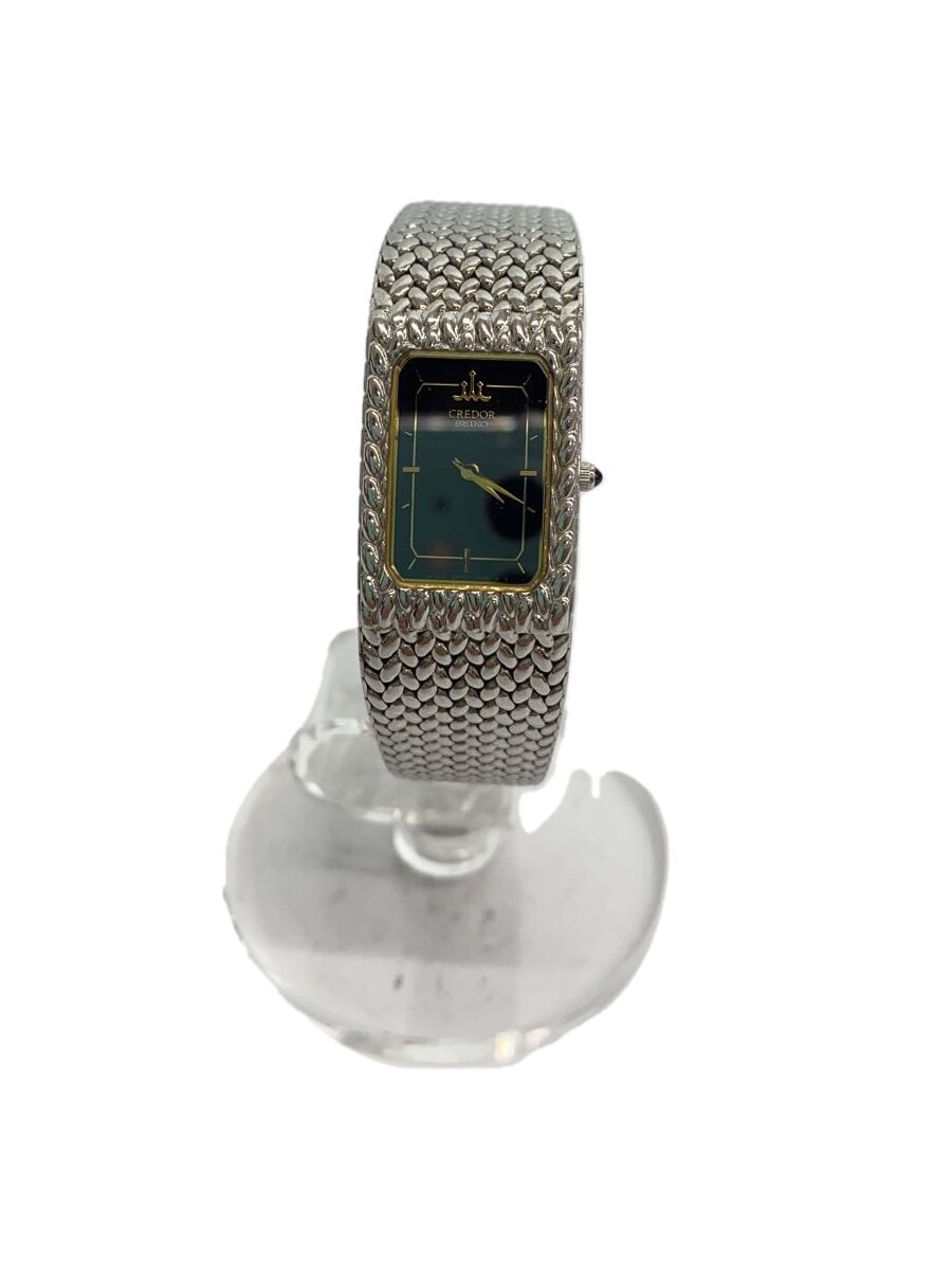 【中古】CREDOR◆SEIKO/クォーツ腕時計/アナログ/ステンレス/BLK/SLV/2F70-5341//【服飾雑貨他】