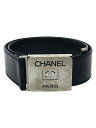 【中古】CHANEL◆ベルト/レザー/BLK/レディース【服飾雑貨他】