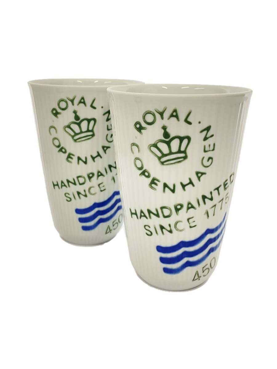 【中古】ROYAL COPENHAGEN◆グラス/2点セット/WHT【キッチン用品】
