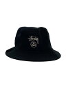【中古】STUSSY◆バケットハット/--/コットン/BLK/無地/レディース【服飾雑貨他】