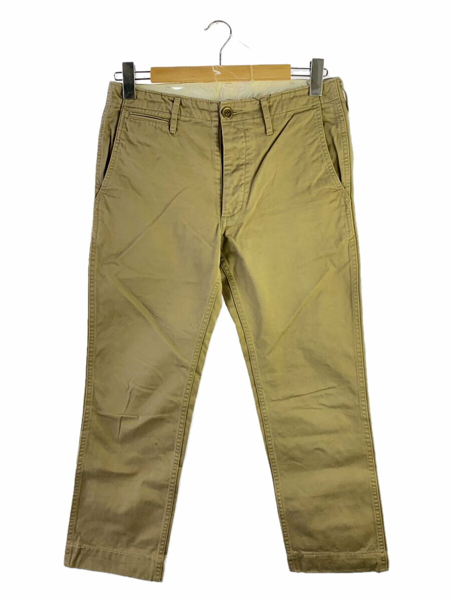【中古】visvim◆ストレートパンツ/S/コットン/BEG【メンズウェア】